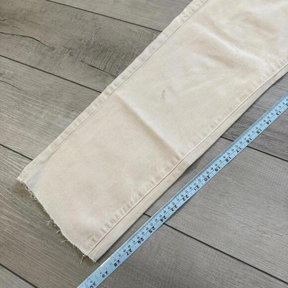 BDG Cowboy Jean Straight Leg Off White Denim Pants Women’s 32x30 Raw Hem Relax - Picture 6 of 11